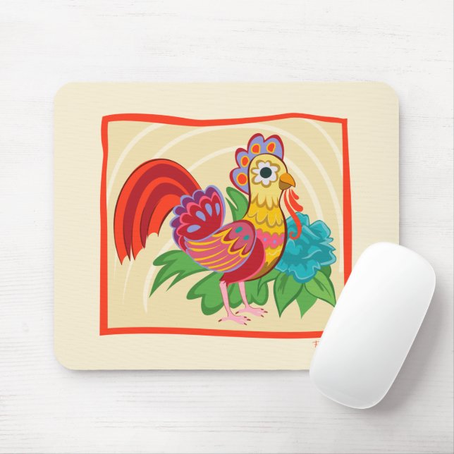 Mousepad Frida Kahlo Chicken Graphic (Com mouse)