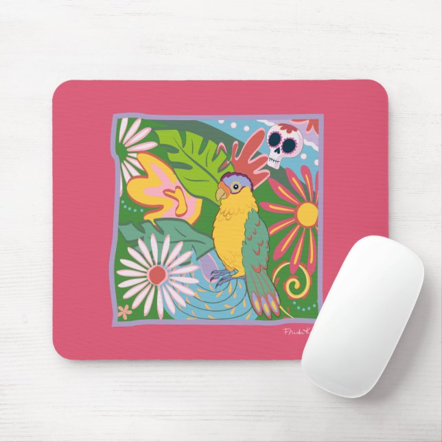 Mousepad Frida Kahlo Parrot Graphic (Com mouse)