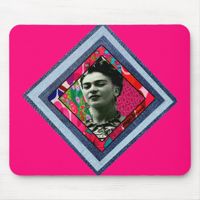 Mousepad Frida Kahlo Retro Denim Diamond (Frente)