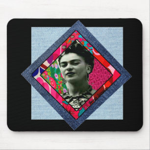 Mousepad Frida Kahlo Retro Pink Denim