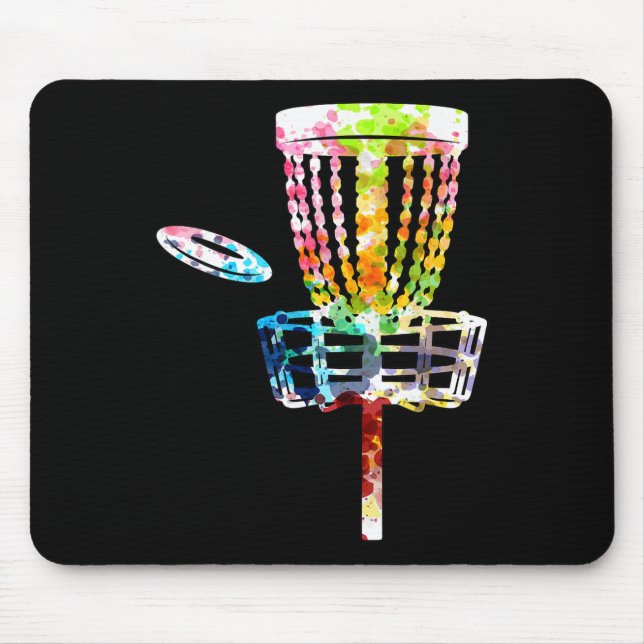 Mousepad Frisbee de Golfe Disc Retro Sket Cart Jogador de G (Frente)