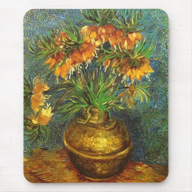 Mousepad Fritillarias em cobre Vase Van Gogh de arte (Frente)