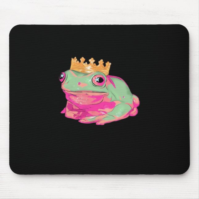 Mousepad Frog King Funky Meme Classic Style (Frente)