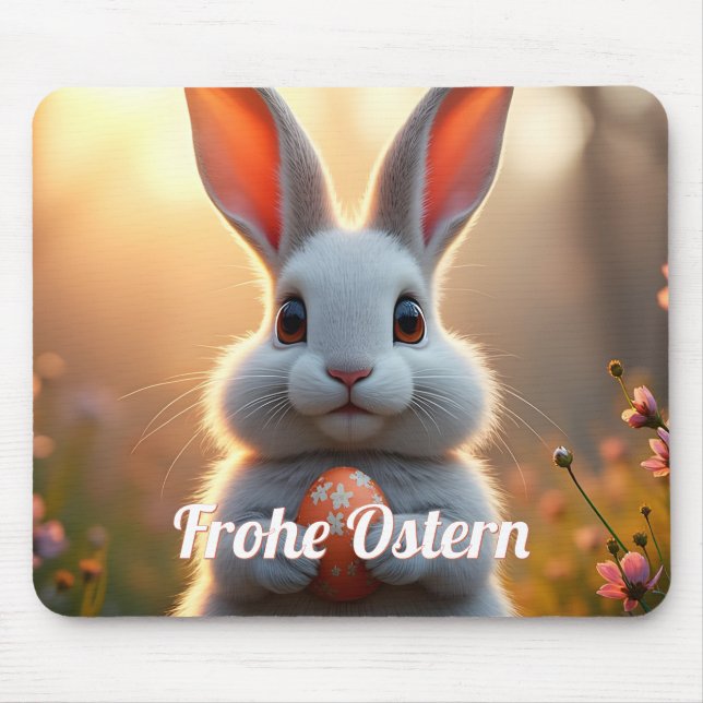Mousepad Fröhlicher Osterhase im Zauber des Frühlings (Frente)