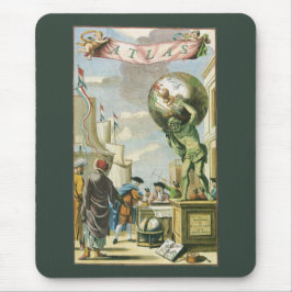 Mousepad Frontispício de Atlas da Era Barroca Vintage Globo