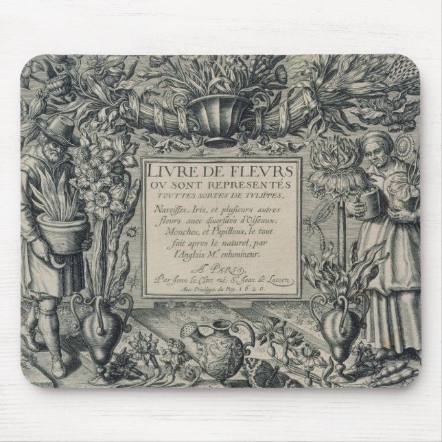 Mousepad Frontispício do "de DES Fleurs Livre" por Jean Le (Frente)