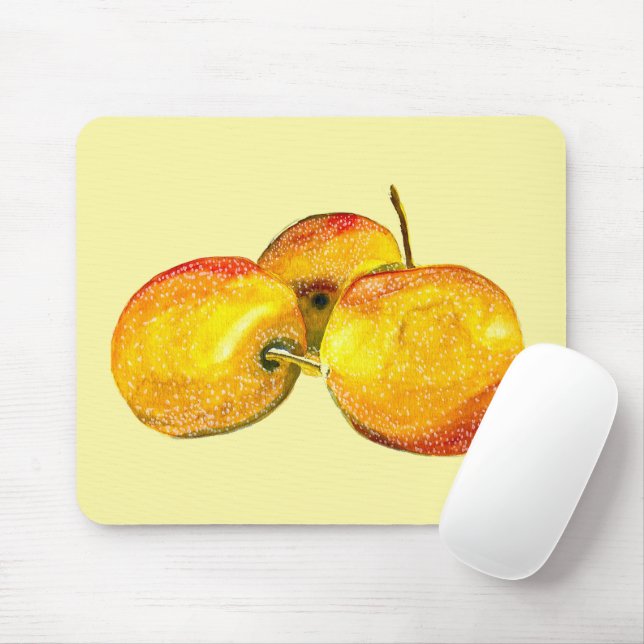 Mousepad Fruta aquarela pera amarela fruta (Com mouse)