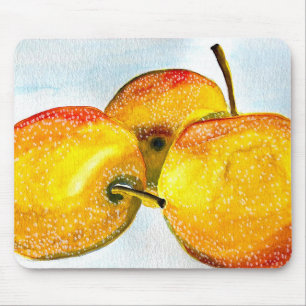 Mousepad Fruta de aquarela amarelo-pera Nashi