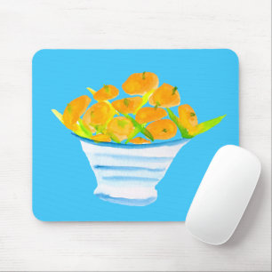 Mousepad Fruta de aquarela de fruta laranja