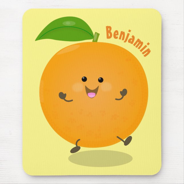 Mousepad Fruta de citrinos de laranja-dança (Frente)