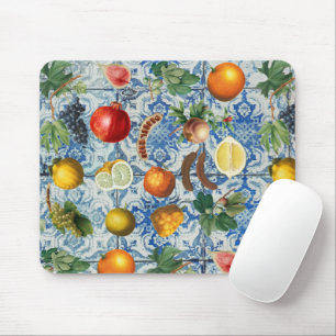 Mousepad Fruta de Verão do Mediterrâneo e Mosaico Branco