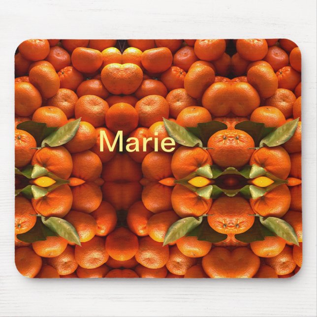 Mousepad Fruta laranja simples adicionar nome mínimo person (Frente)