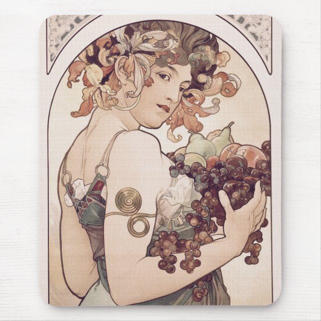 Mousepad Fruta por Alphonse Mucha (Frente)