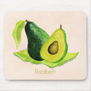 Mousepad Fruta Verde Avocado para o resto da vida em aquare