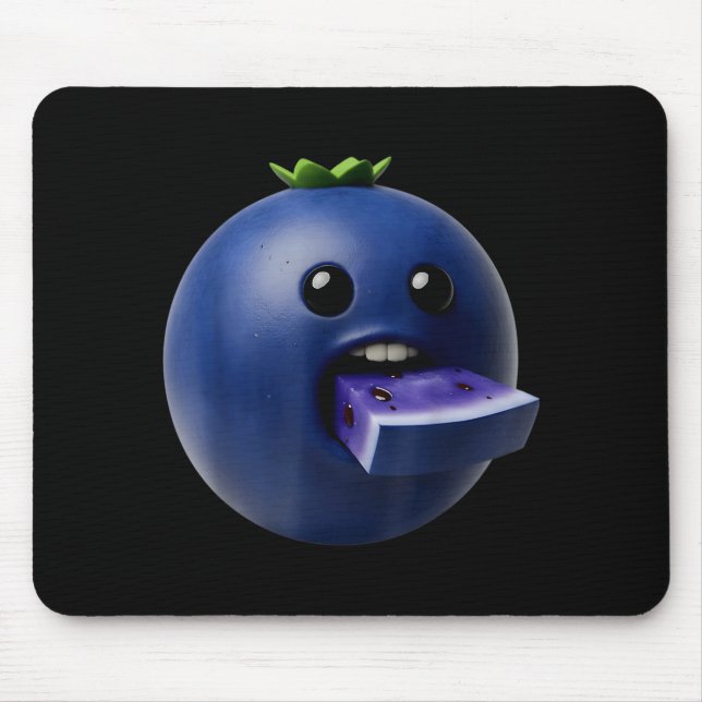 Mousepad Frutas de Nicho Engraçadas Mirtilo Meme Brainrot S (Frente)
