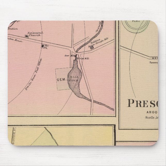 Mousepad Ft Fairfield, Ilha do Presque, Mapa das Caraíbas (Frente)