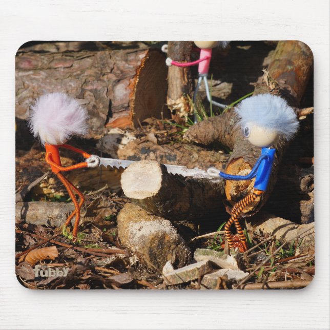 Mousepad Fubby's die hout zagen. (Frente)