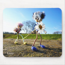 Mousepad Fubby's in natuur met madeliefjes.