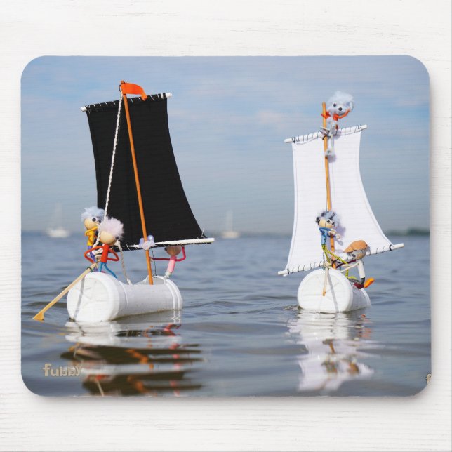 Mousepad Fubby's op zee tegen plastic vervuiling. (Frente)
