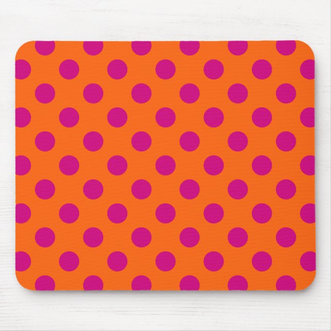 Mousepad Fuchsia bolinhas em laranja (Frente)
