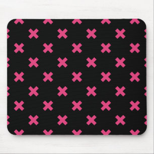 Mousepad Fúchsia cruza pontos em preto