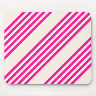 Mousepad Fuchsia e beige cinco listras padrão