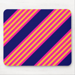 Mousepad Fuchsia e listras amarelas com azul-marinho