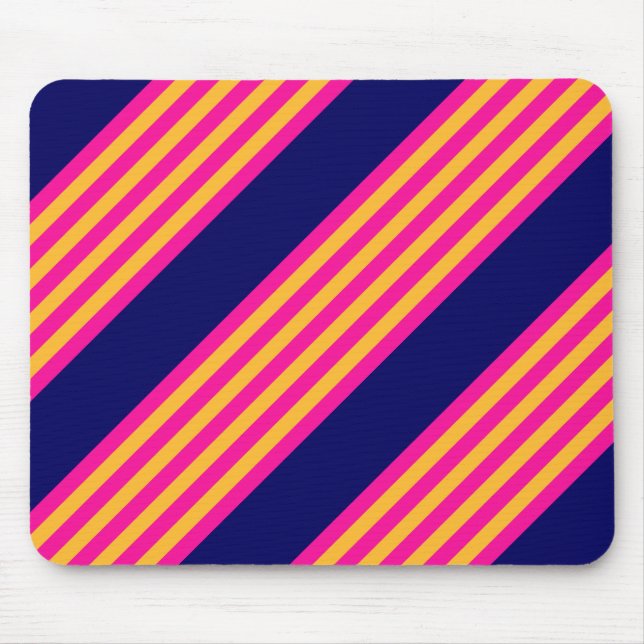 Mousepad Fuchsia e listras amarelas com azul-marinho (Frente)