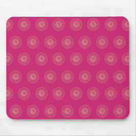 Mousepad Fuchsia | Medalhões de Flor de Zínia Dourada