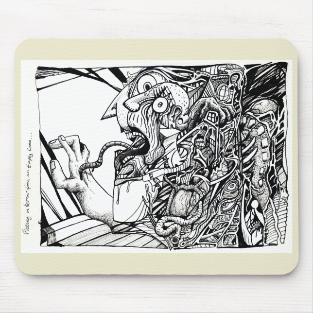 Mousepad Fugindo de terror de uma sala vazia... (Frente)