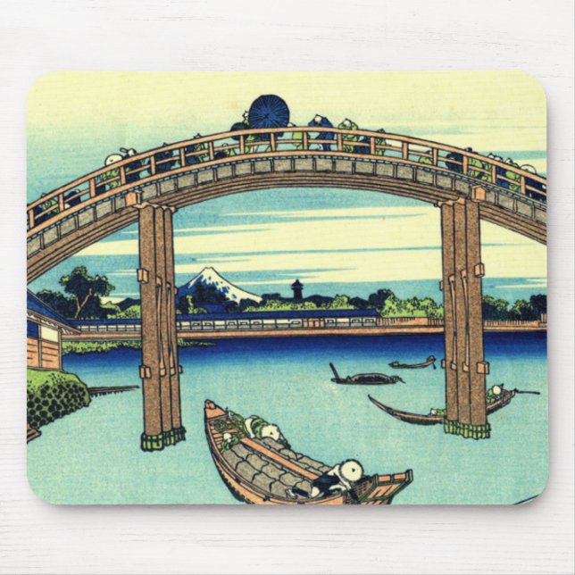 Mousepad Fuji visto através da ponte de Mannen em Fukagawa (Frente)