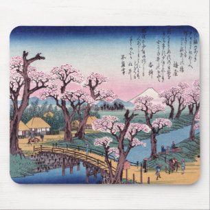 Mousepad Fulgor de noite na ponte de Koganei, Ando