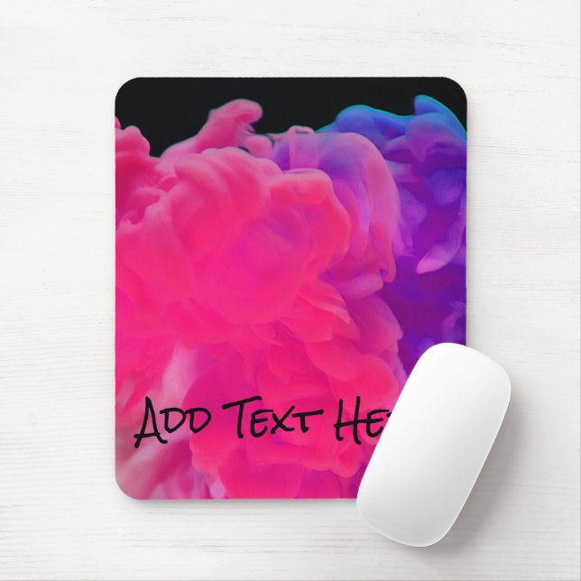 Mousepad Fumaça digital rosa e roxa (Com mouse)