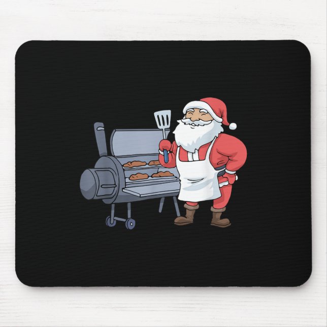 Mousepad Fumaça Natal Barbecue Santa Claus Grill (Frente)