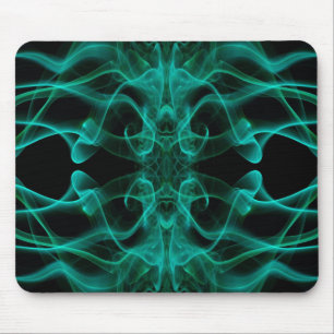 Mousepad Fumaça Verde Simétrica Minimalista Preta