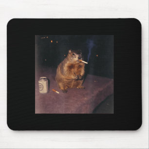 Mousepad Fumante Engraçado de Marmota Cigarro Geração Z Mem