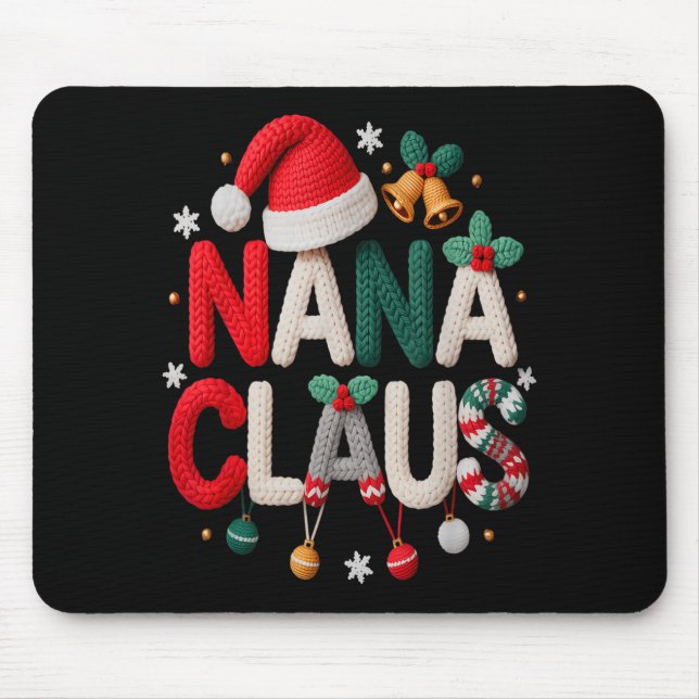 Mousepad Fun Nana Claus Santa Claus Grandma Family Matching (Frente)