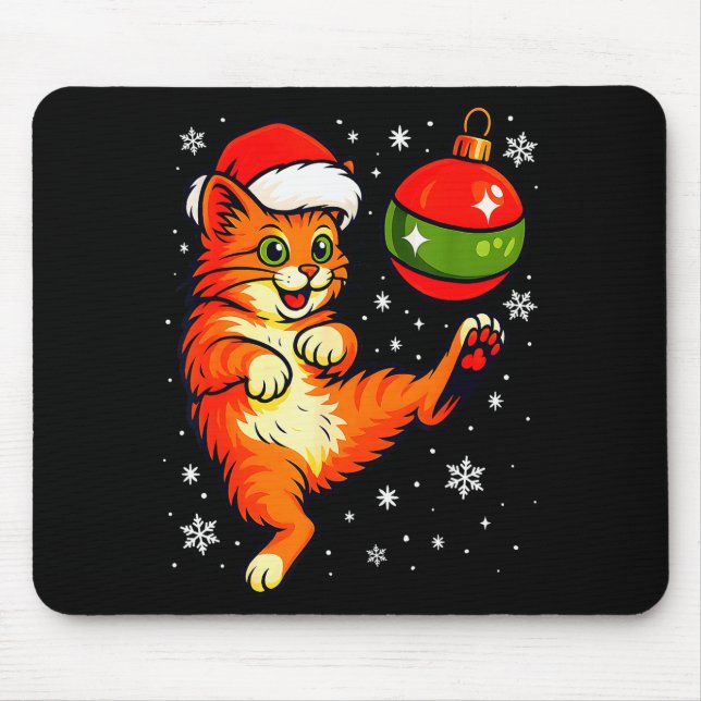 Mousepad Fun Orange Cat Humor Christmas Ornament Football S (Frente)