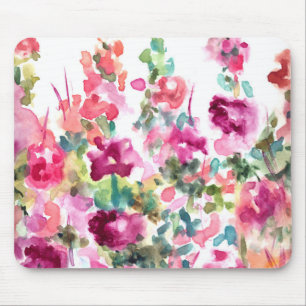 Mousepad Fundo abstrato cor-de-rosa da flor da aguarela