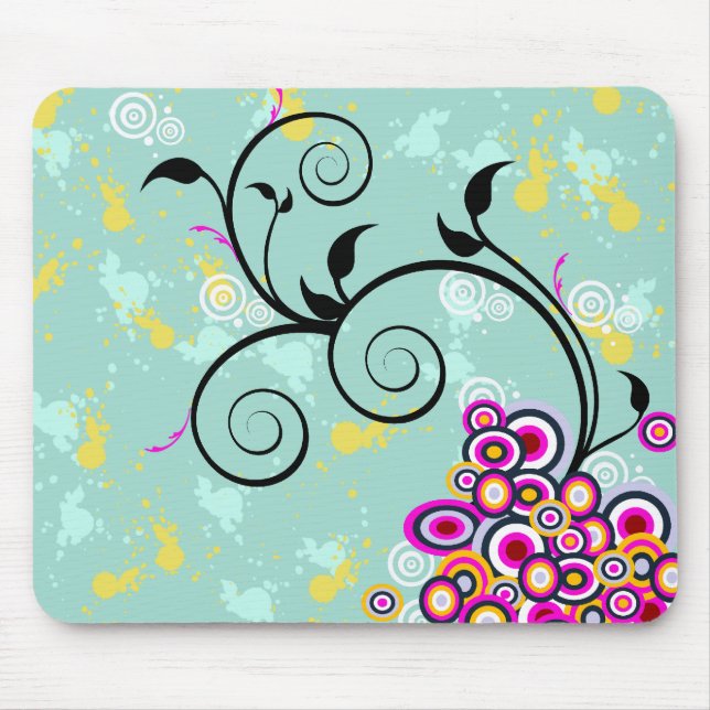 Mousepad fundo abstrato floral (Frente)
