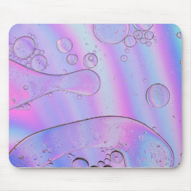 Mousepad Fundo abstrato holográfico em neon pastel (Frente)