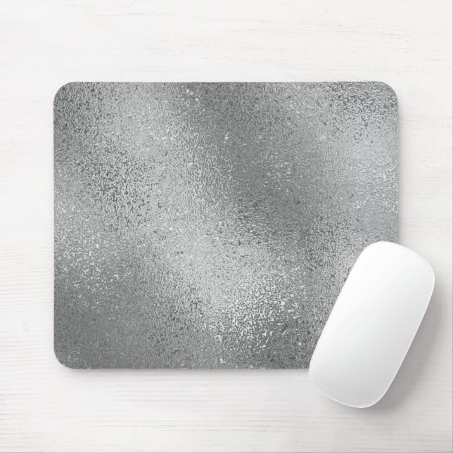 Mousepad Fundo abstrato iridescente de prata (Com mouse)