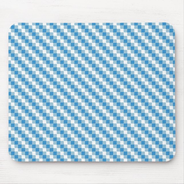 Mousepad fundo Azul-branco dos quadrados (Frente)