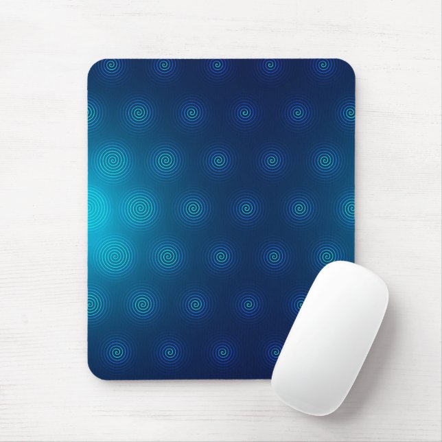 Mousepad Fundo azul-marinho com turquesa concêntrica  (Com mouse)