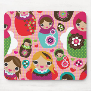 Mousepad Fundo da ilustração da boneca do russo