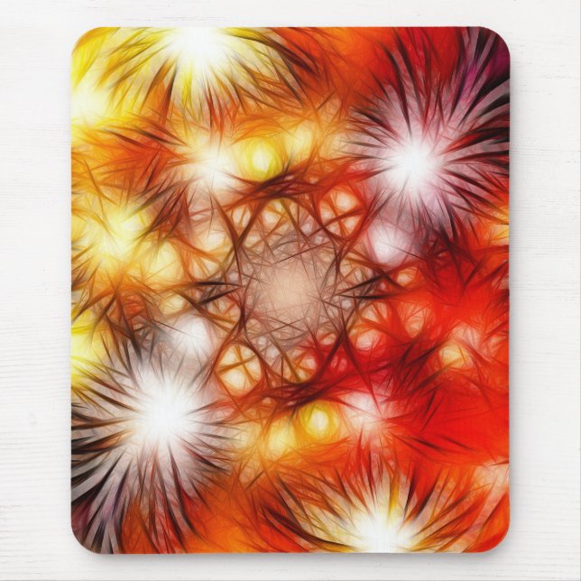 Mousepad Fundo de Estrelas de Fogos de Artifício Abstratos (Frente)