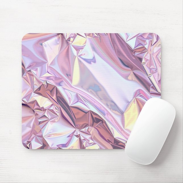 Mousepad Fundo de Folha Holográfica Iridescente (Com mouse)