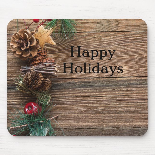 Mousepad fundo de madeira com pínus (Frente)