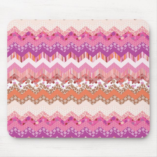 Mousepad Fundo de ziguezague rosa (Frente)