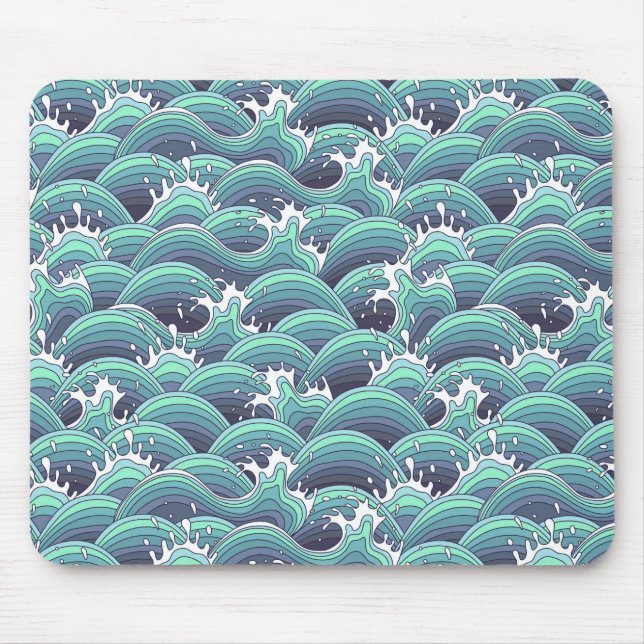Mousepad Fundo Decorativo das Ondas do Mar (Frente)